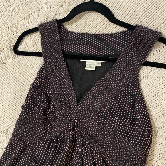 Studio M pink polka dot black top, size M - Picture 3 of 4